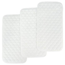 Bluesnail Quilted Thicker Waterproof Changing Pad Liners,3 Count(Snow White)