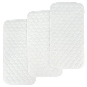 Bluesnail Quilted Thicker Waterproof Changing Pad Liners,3 Count(Snow White)
