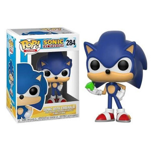 Funko Pop! Games: Sonic - Sonic With Emerald Collectible Toy, Blue