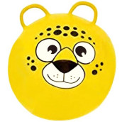 Hippity Hop Exercise Hopper Jump Balls With Animal Face And Two Handles For Kids (Yellow Bear)
