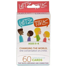 Letz Talk Communication Cards For Kids - Conversation Cards To Build Confidence & Emotional Intelligence, Family Games For Kids & Adults, Family Game Night - Ages (5-8) - Therapy Tool