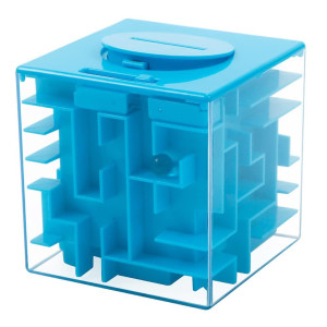 Thinkmax Money Maze Puzzle Box For Kids And Adults, Perfect Money Holder Maze Puzzle Gift Box (Blue)