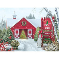 Bits And Pieces - 500 Piece Jigsaw Puzzle For Adults - Christmas Tree Farm - 500 Pc Winter Holiday Snow Jigsaw By Artist Alan Giana