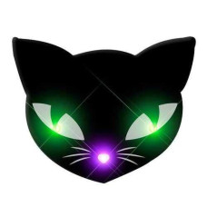 Blinkee Black Kitty Cat Glowing Green Spooky Halloween Eyes Flashing Blinky Light Necklace