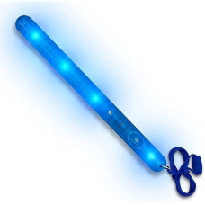 Blinkee Bluewave 8.25" Led Safety Wand - 7 Modes, Replaceable Ag13 Batteries, 27" Breakaway Lanyard, Ideal For Patrols & Emergency