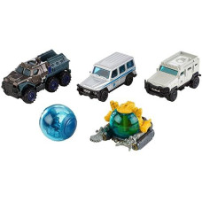 Matchbox Jurassic World 1:64 Die-Cast Vehicle & Dinosaur 5-Packs, 5 Cars & 1 Mini Figure, Toy Set & Collectible