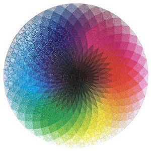 Lrrh 1000 Pcs Round Jigsaw Puzzles Rainbow Palette Intellectual Game For Adults And Kids