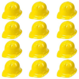 Anapoliz Yellow Construction Hats Toy For Kids Dress Up Theme Party Fun Pack | 12 - Pack