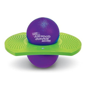 Geospace Original Led Air Pogo Jumper Deluxe With Motion-Activated Lights (Purple/Green)