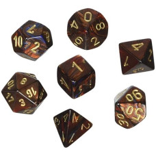 chessex Manufacturing 27419 Blue And Blood With gold Numbering Dice Set Of 7