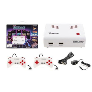Retro-Bit Super Retro-Cade Plug And Play Game Console - Packed With Over 90 Popular Arcade And Console Titles (Red/White) Version 1.1