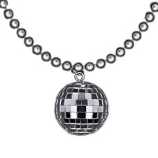 Blinkee Disco Ball Charm Necklace On Silver Beads