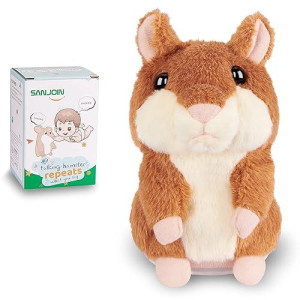 Sanjoin Toddlers Toys For 2 3 Year Old Talking Hamster Repeats What You Say, Interactive Birthday Gift, Kids Toys For Boys Girls Gifts For 1.5+ Year Old Kids, Baby, Child (Brown)