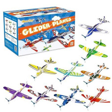 Ibasetoy 36 Pack Glider Planes For Kids - 8" Foam Airplane Toys, Airplane Party Favors, Carnival Prizes, Classroom Prizes, Outdoor Flying Toys Foam Planes For Kids Boys Girls Valentines Gifts