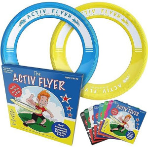 Activ Life Kids Flying Rings, 2 Pack, Cyan/Yellow, For Kids Age 3 Year Old, Boys And Girls Outside Toys, Cool Beach Vacation