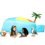 The Original Patented Airfort - Build A Fort In 30 Seconds, Inflatable Fort For Kids, Play Tent For 3-12 Years, A Playhouse Where Imagination Runs Wild, Fan Not Included (Beach Ball Blue)