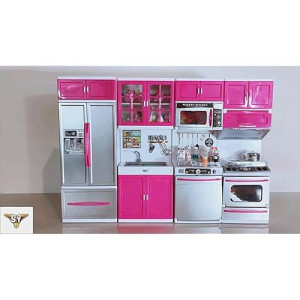 Sy Doll Playsets My Modern Kitchen Full Deluxe Kit With Lights And Sounds(4 Set), Small