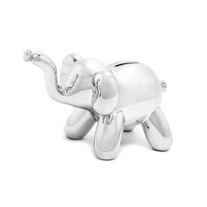 Made By Humans Balloon Money Bank - Baby Elephant - Unique Piggy Bank Gift For Cool Kids And Adults - Silver