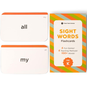 Think Tank Scholar Pre-K Sight Words Flash Cards (Pre-Kindergarden) - 100+ Dolch & Fry (High Freqency) Sight Word - Learn To Read, Site Words Learning For Toddlers, Homeschool/Classroom, Preschool