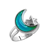 Foecbir Mother'S Day Gifts For Daughter Gift From Mom Mood Ring Can Change The Color And Adjustable The Size Of The Decorations (Moon And Star)