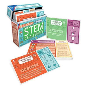 Carson Dellosa Seasonal Stem Challenges Learning Cards Kit, 30 Stem Projects, Science Kits For Kids Ages 8-12, Science Project-Based Learning Activity Set For Homeschool Or Classroom, Grades 2-5