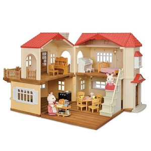 Calico Critters Red Roof Country Home - Dollhouse Playset With Figures, Furniture And Accessories For Ages 3+