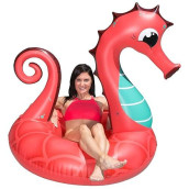 Poolmaster 48-Inch Inflatable Swimming Pool Party Float, Seahorse, Coral