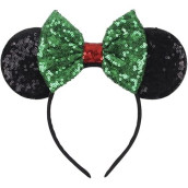 Clgift Christmas Mickey Ears, Christmas Minnie Ears, Xmas Mickey Ears, Christmas, Holiday Ears, Mouse Ears,
