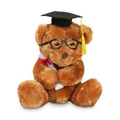 Blue Panda - 2024 Graduation Bear Plush, Stuffed Animal Toy Gift With Glasses, Cap & Diploma, Brown, 10.5 In