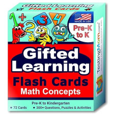 Testingmom.Com Gifted Learning Flash Cards - Math Concepts For Pre-K - Kindergarten - Addition, Subtraction, Counting, & More For Cogat Test, Iowa Test, Nnat Test, Olsat, Nyc Gifted And Talented