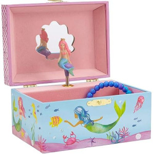 Jewelkeeper Musical Jewelry Box For Girls, Underwater Mermaid Jewelry Boxes, Over The Waves Tune & Spinning Mermaid Doll, Girls Gifts Music Box