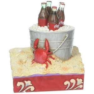 Enesco Jim Shore Coke Ice Bucket On Beach Figurine