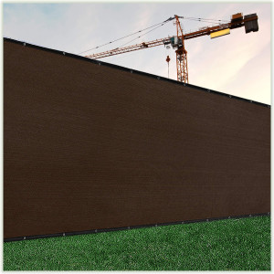 Colourtree Customized Size Fence Screen Privacy Screen Brown 8 X 115 - Commercial Grade 170 Gsm - Heavy Duty - 3 Years Warranty - Cable Zip Ties Included