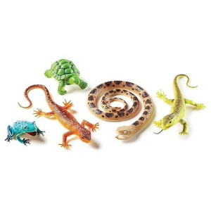 Learning Resources Jumbo Reptiles & Amphibians, Tortoise, Gecko, Snake, Iguana, And Tree Frog, 5 Animals, Ages 3+