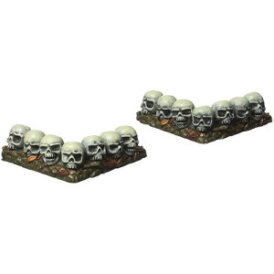 Department 56 Halloween Collections Curved Row Of Skulls Figurine Village Accessory, Multicolor