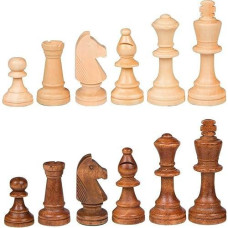 Eekiimy 2 In 1 Wood Chess Pieces + 32 Peceis Checkers Only Without Board For Replacement Of Missing Pieces 3.5 Inch King Chess Pieces Figure (3.5 Inches)