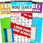 Title Large Print Word Search Books for Adults Super Set -- 6 Jumbo Word Find Puzzle Books with Large Print (Over 500 Pages Total)