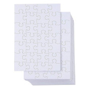 Juvale 48 Sheets Blank Puzzles To Draw On Bulk - 6X8 Inch Make Your Own Jigsaw Puzzle For Kids Crafts Projects (28 Pieces Each)