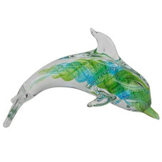 Chesapeake Bay Multicolored Glass Dolphin Home Decor 68528 7.5 Inches
