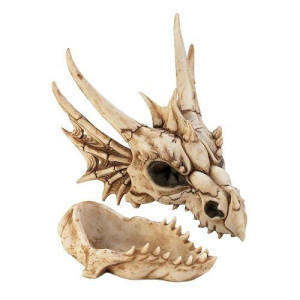 Detailed Dragon Skull Trinket Box 7X8.5X6"