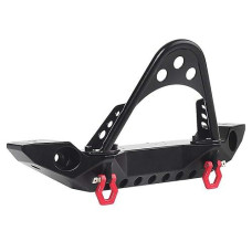 Injora Rc Front Bumper Metal Front Bumper With Led Light For 1:10 Rc Crawler Trx-4 Axial Scx10 Scx10 Ii 90046 Scx10 Iii Axi03007(Black)