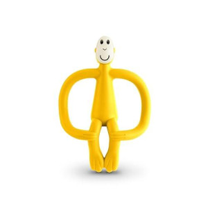 Matchstick Monkey Original Teething Toy For Baby 3 Months+, Bpa-Free Food Grade Silicone, Easy To Hold & Naturally Fits In Mouth, Stimulates And Massages Sore Gums, Yellow
