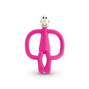 Matchstick Monkey Original Teething Toy for Baby 3 Months+, BPA-Free Food grade Silicone, Easy to Hold & Naturally Fits in Mouth, Stimulates and Massages Sore gums, Pink