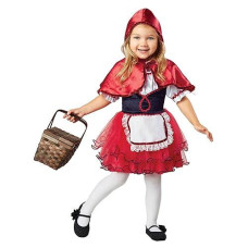 Halloween Girls Lil Red Riding Hood Costume For Toddler 2T