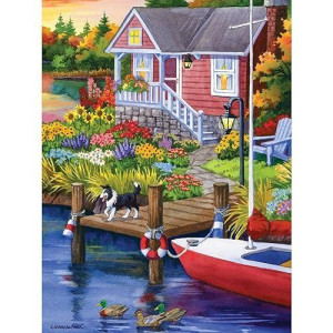 Bits and Pieces - 300 Piece Jigsaw Puzzle for Adults - Lakeside Retreat - 300 pc Jigsaw by Artist Nancy Wernersbach