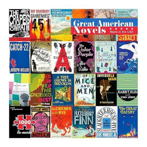 Re-Marks Great American Novels 1000-Piece Puzzle For All Ages, Family Jigsaw Puzzle