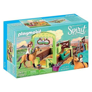 Playmobil Dreamworks Spirit Lucky & Spirit With Horse Stall Playset