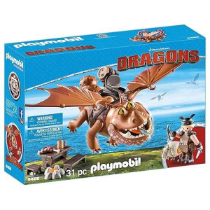 Playmobil 9460 How To Train Your Dragon Fishlegs + Meatlug, Multicolor