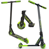 Madd Gear Carve Pro Complete Stunt Scooter - Bmx Freestyle Trick Scooter For Kids 6 And Up - Aircraft Grade Aluminum 4" Deck - For Kids 6 And Up - Blitz Composite Brake - Green