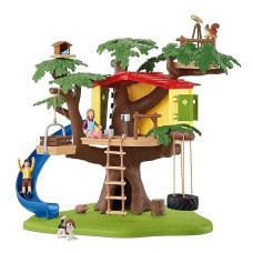 Schleich Farm World Adventure Tree House 28-Piece Farm Playset For Kids Ages 3-8, 5.91X6.3X7.09Inch